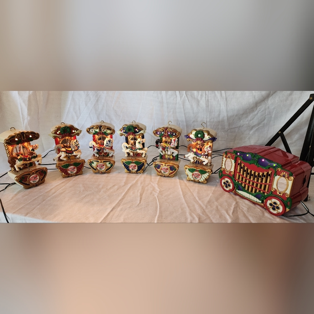 Vtg Holiday Carousel Mr. Christmas 1992 Musical 6 Horses Circus Organ 21 Songs